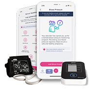 Babyscripts app and blood pressure cuff