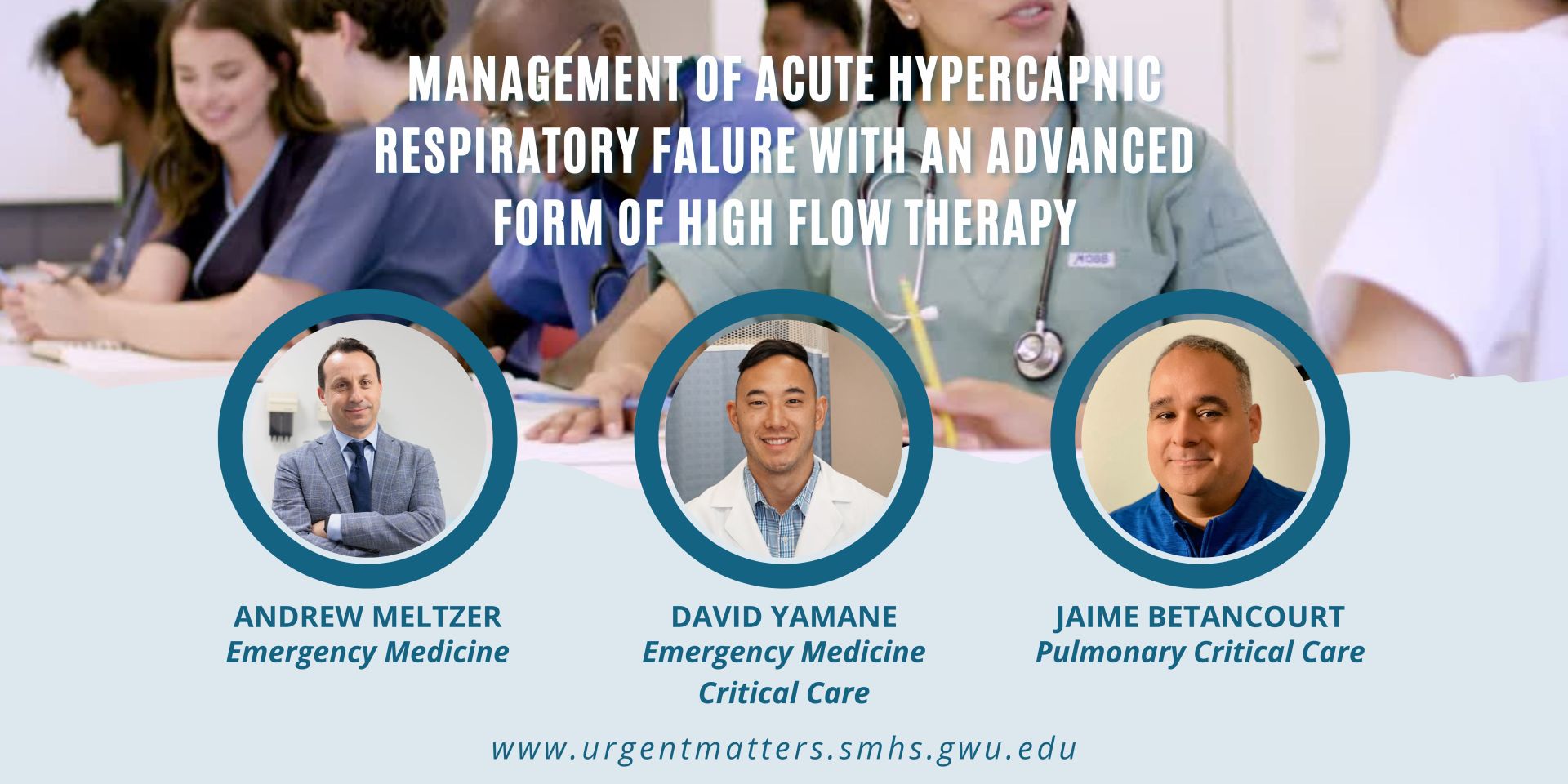 Urgent Matters High Flow Therapy Webinar Banner